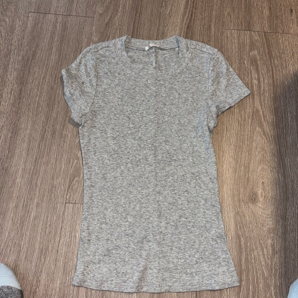 Free People Heather Gray Short Sleeve Tee Small/Petite